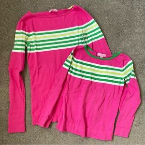 Lily Pulitzer Mommy & Me Sweaters - Women’s small and kids 8/10 - Gently used
